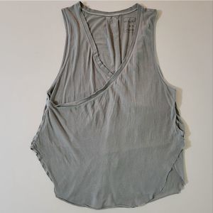 We The Free Women's Distressed Olive Green V-neck Tank Top